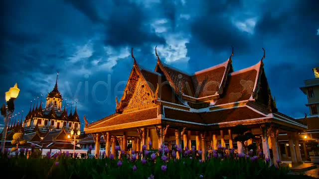 Thai Temple Timelapse At Sunset Bangkok Thailand  Videohive 2996937 Stock Footage Image 9