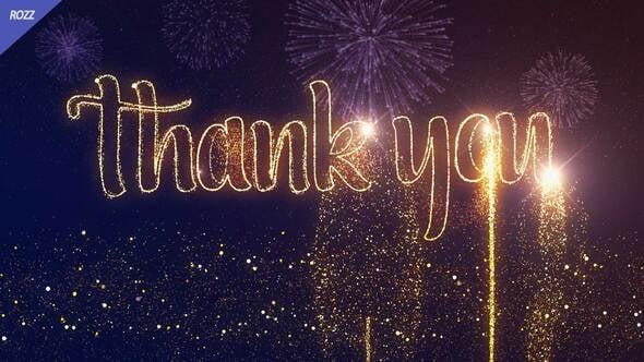 Thank You Gold Line Flare Wish Black - Videohive Download 55946617