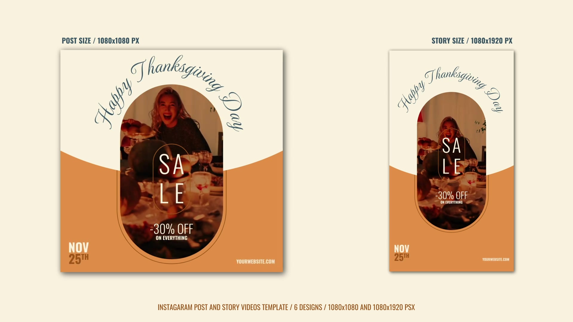 Thanksgiving Day Instagram Sale B162 Videohive 34074200 After Effects Image 5