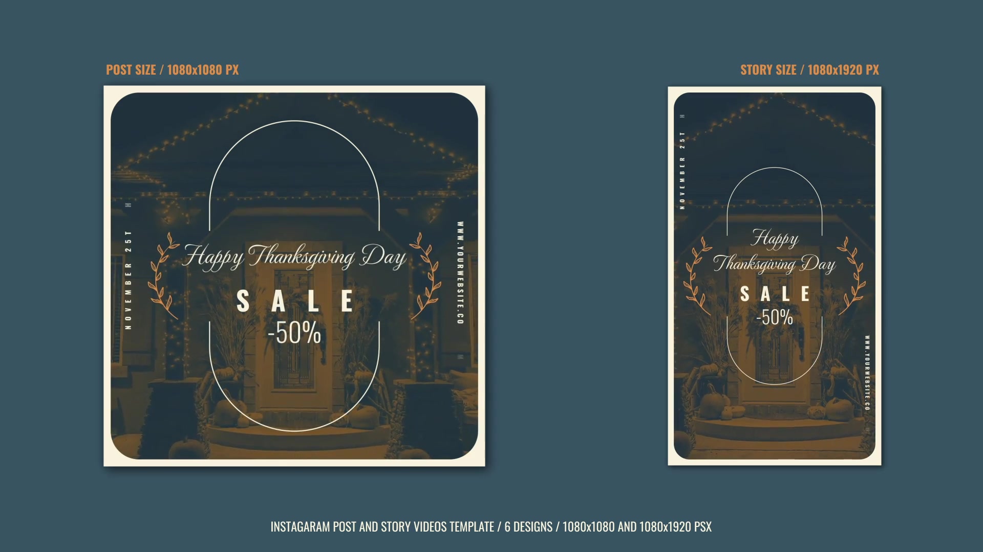 Thanksgiving Day Instagram Sale B162 Videohive 34074200 After Effects Image 9