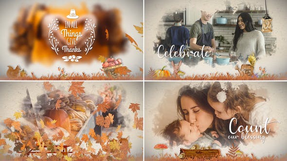 Thanksgiving Watercolored Slideshow - Download Videohive 24971366