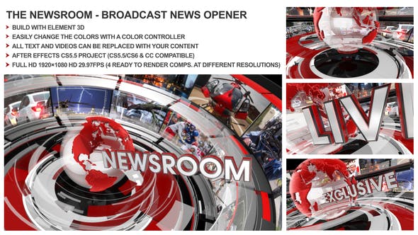 The Newsroom Broadcast Design News Opener - Videohive Download 14935179