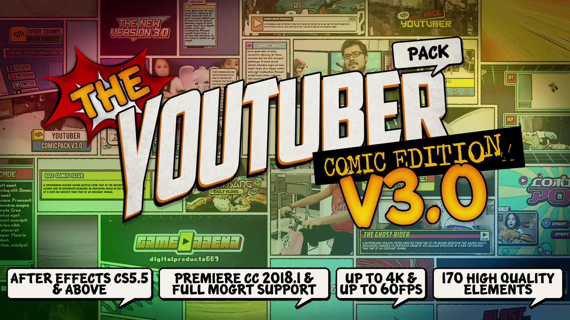 The YouTuber Pack Comic Edition V3.0 - Download Videohive 22745238