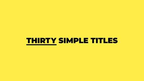 Thirty Simple Titles - Download Videohive 24607878