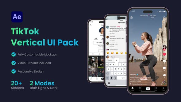 TikTok Vertical UI Pack - 46157582 Videohive Download