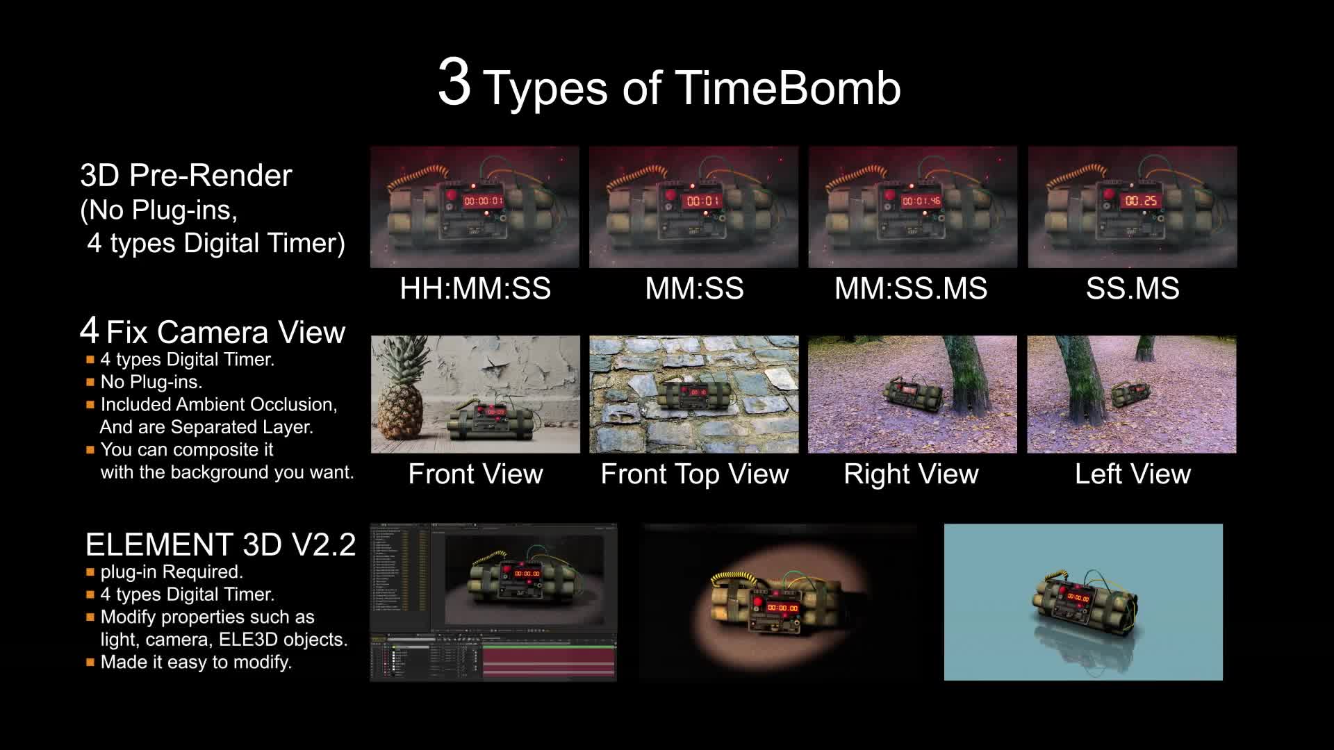 Time Bomb 4 Types of Digital Timers Videohive 26649997 After Effects Image 1