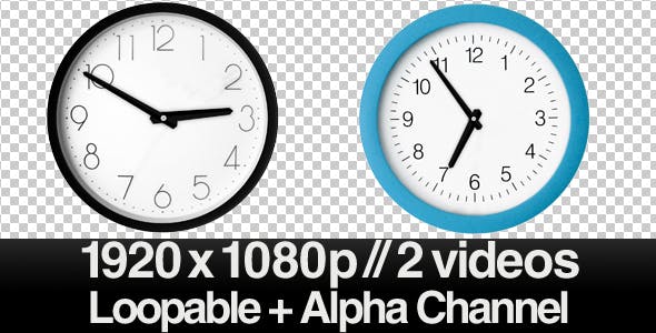 Time Lapse Clock 2 Traditional Clocks ALPHA LOOP  - Videohive 154438 Download