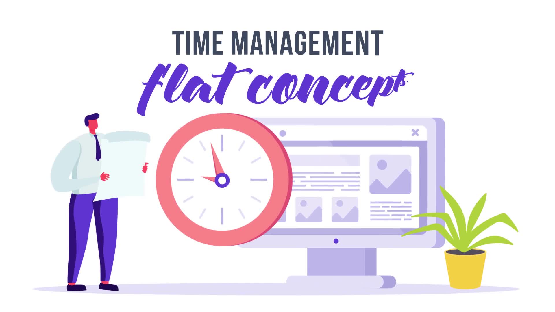 Time management Flat Concept Videohive 32951757 After Effects Image 1