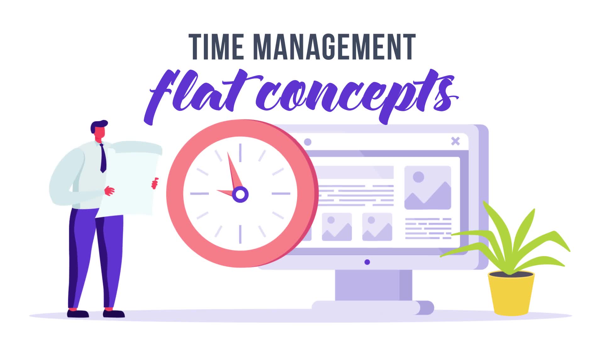 Time management Flat Concept Videohive 32951757 After Effects Image 2