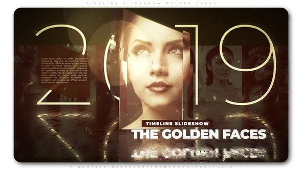 Timeline Slideshow Golden Faces - Videohive Download 23466150