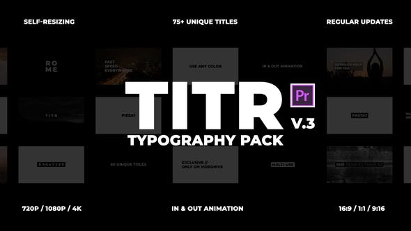 TITR | Dynamic Typography Pack | Premiere Pro - Videohive 28437223 Download