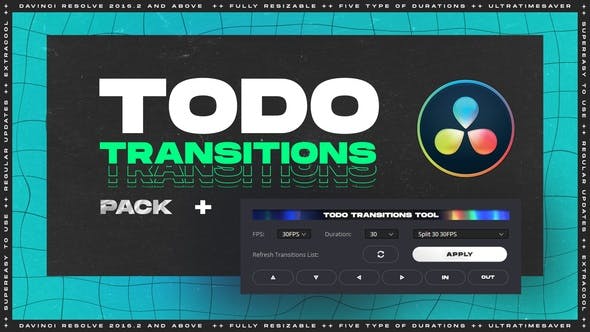 ToDo Transitions | Transitions Pack for DaVinci Resolve - 30888366 Download Videohive
