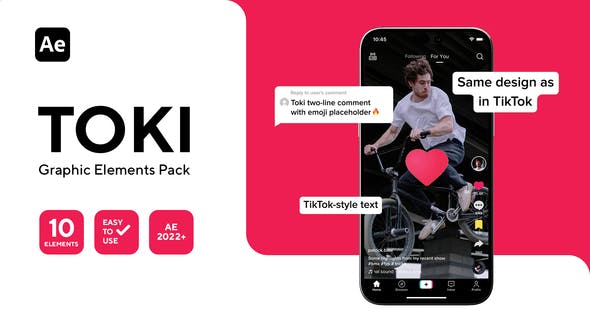 Toki TikTok Graphics Pack For After Effects - Download Videohive 43447602