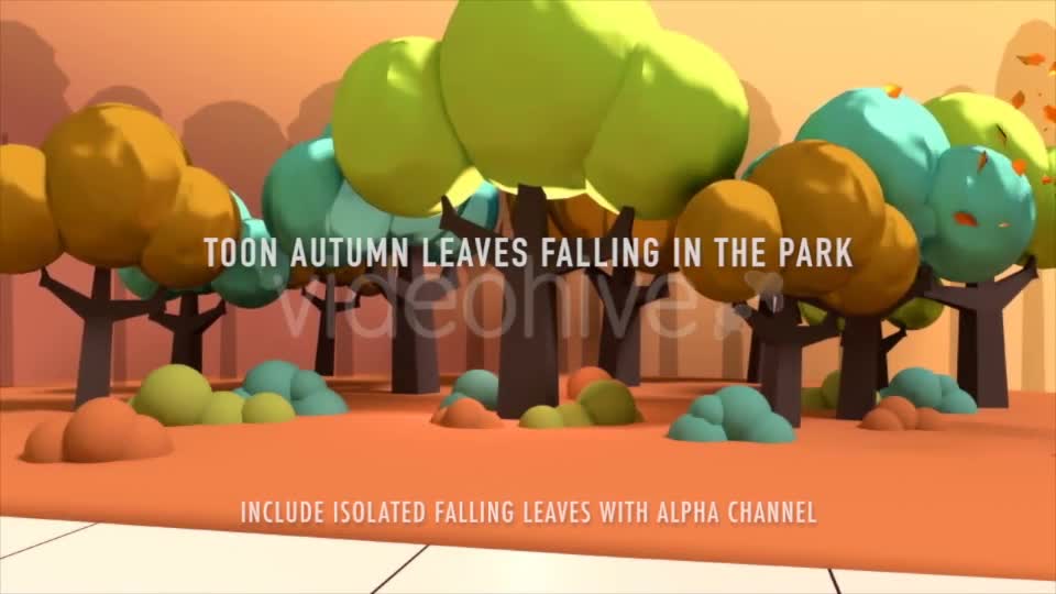 Toon Autumn Leaves Falling In The Park - Download Videohive 16506479