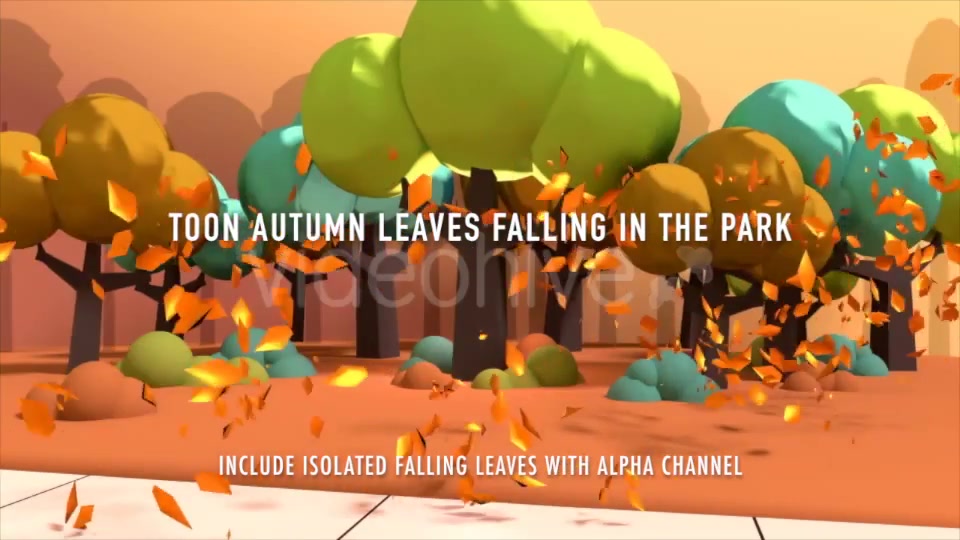 Toon Autumn Leaves Falling In The Park - Download Videohive 16506479