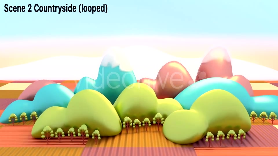 Toon Harvest Season Aerial Countryside And Clouds - Download Videohive 16136990