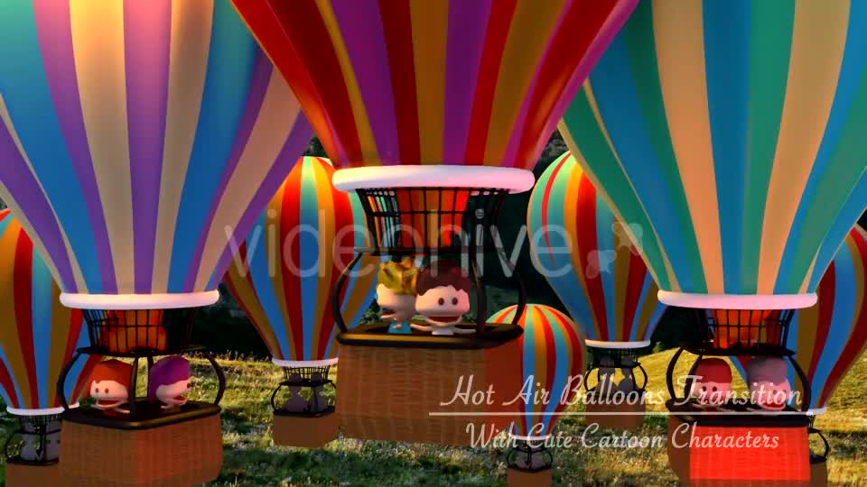 Toon Kids On Hot Air Balloon Ride Transition - Download Videohive 17022427