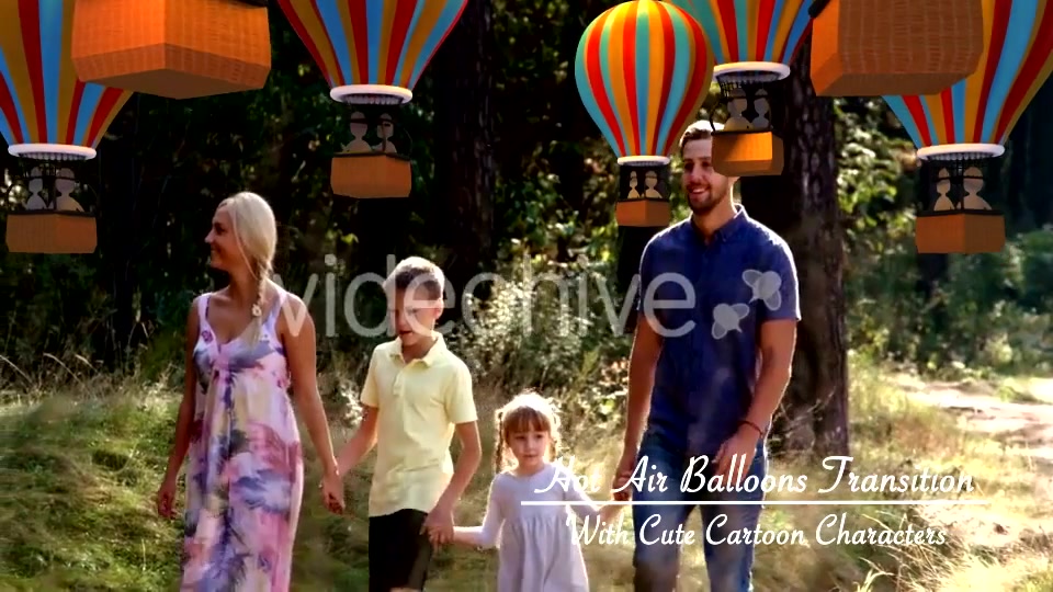 Toon Kids On Hot Air Balloon Ride Transition - Download Videohive 17022427