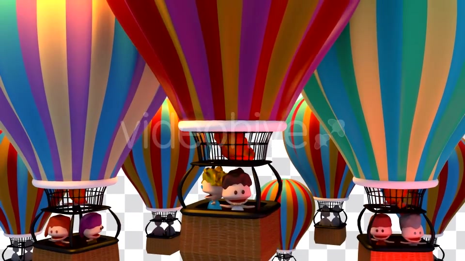 Toon Kids On Hot Air Balloon Ride Transition - Download Videohive 17022427