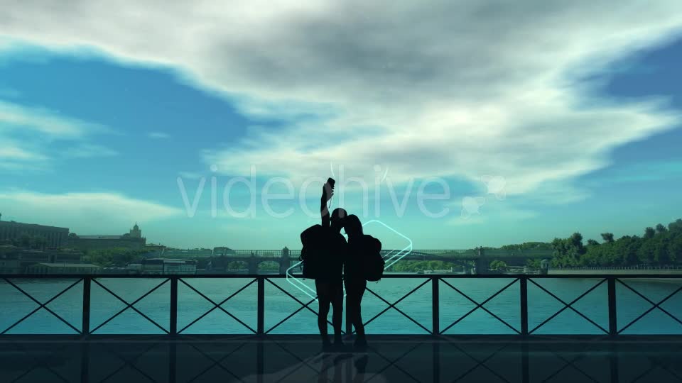 Tourists Do Selfie On The Background Of The River - Download Videohive 21217471