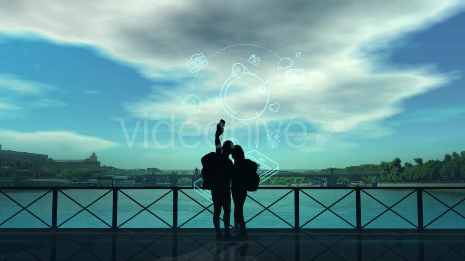 Tourists Do Selfie On The Background Of The River - Download Videohive 21217471