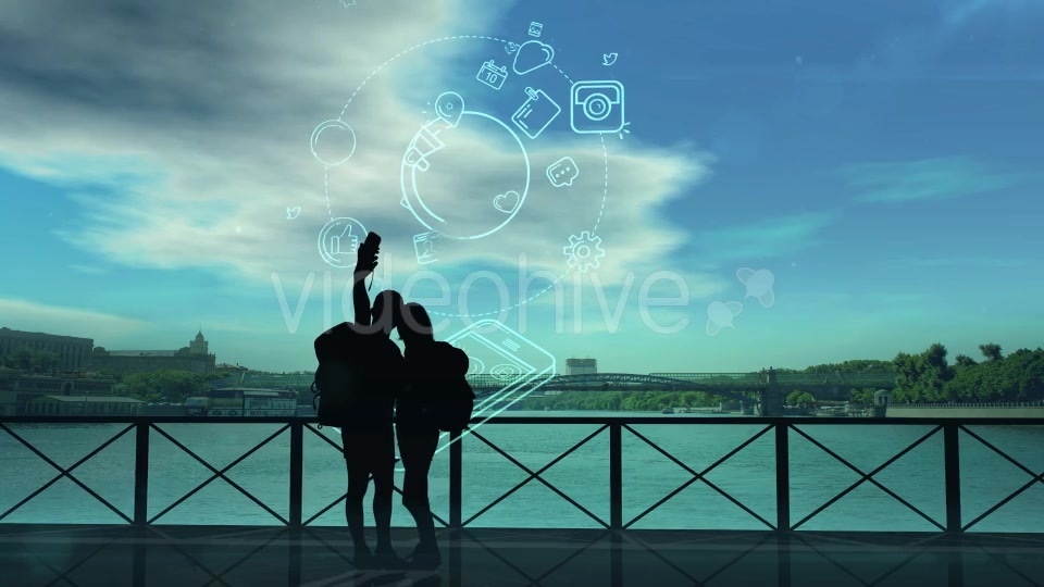 Tourists Do Selfie On The Background Of The River - Download Videohive 21217471