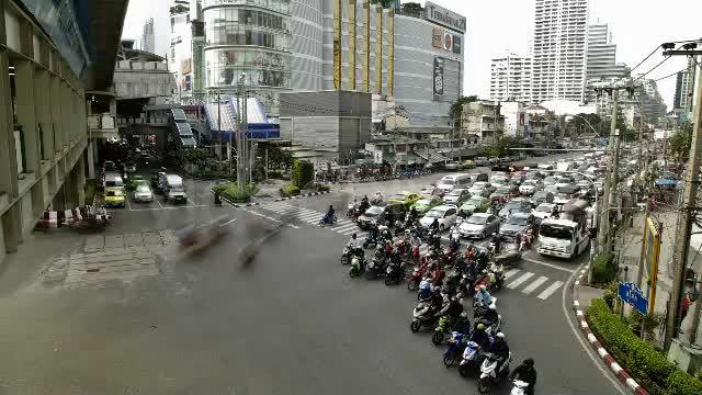 Traffic Jam In Busy Bangkok City Timelapse  Videohive 3097481 Stock Footage Image 1