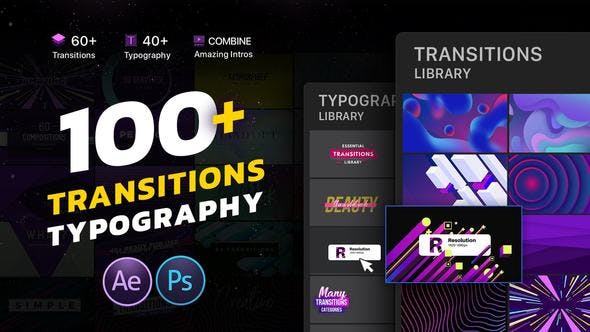 Transitions & Typography Library - 22551659 Download Videohive