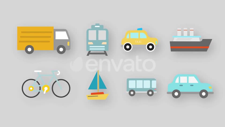 Transport Icons Videohive 34260477 Motion Graphics Image 1