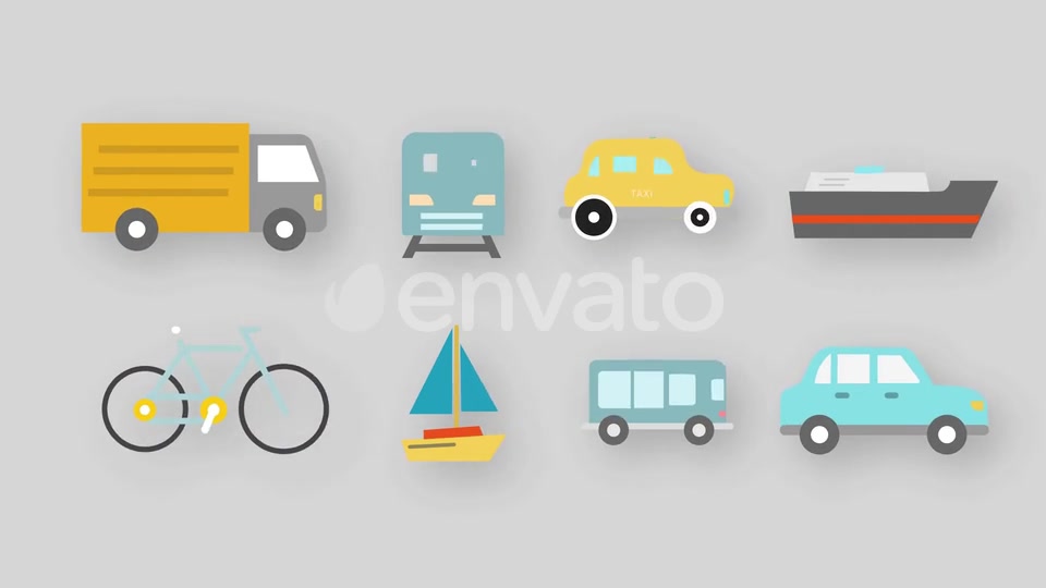 Transport Icons Videohive 34260477 Motion Graphics Image 11