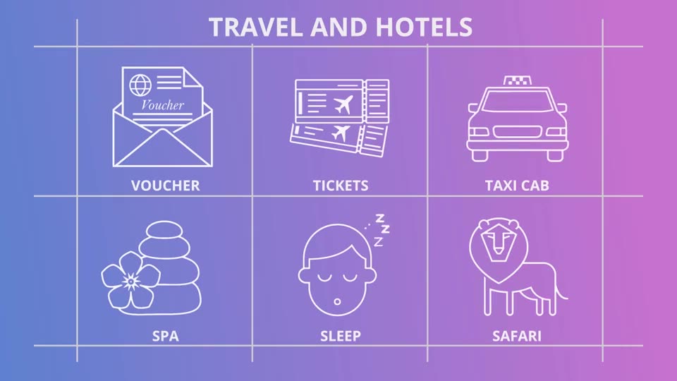 Travel And Hotels Outline Icons - Download Videohive 21291309