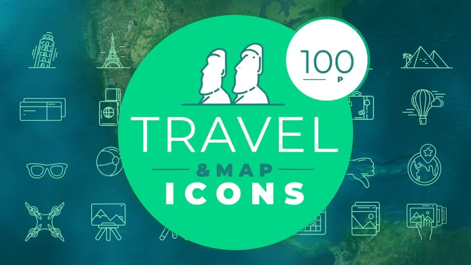 Travel & Map Icons Videohive 29513120 After Effects Image 1