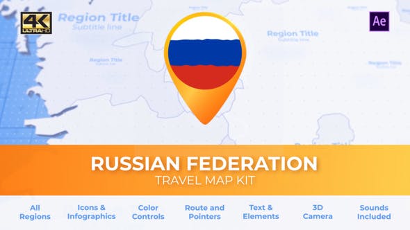 Travel Map Russia Russian Federation Map - 26922771 Videohive Download