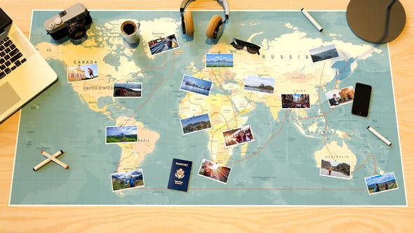 Travel Map Slideshow - Videohive Download 22271846