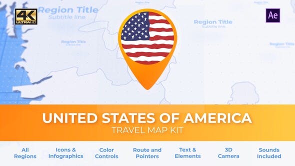 Travel Map USA United States of America - 25922874 Download Videohive