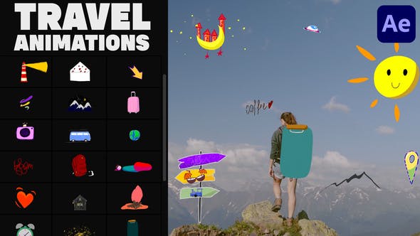 Travel Stickers for After Effects - Download Videohive 36819623