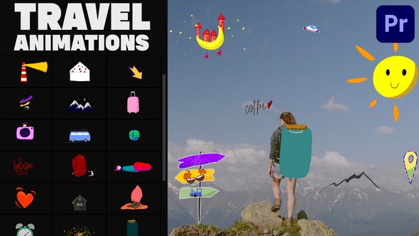 Travel Stickers for Premiere Pro - 37938411 Download Videohive