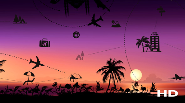 Travel & Tourism Tropical Sunset Background - Download Videohive 20494007