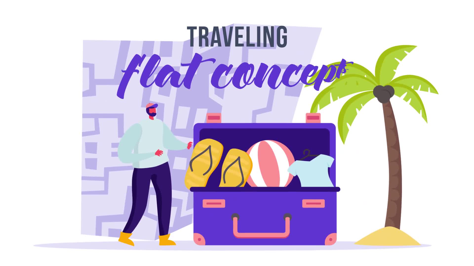 Traveling Flat Concept Videohive 33007980 After Effects Image 1