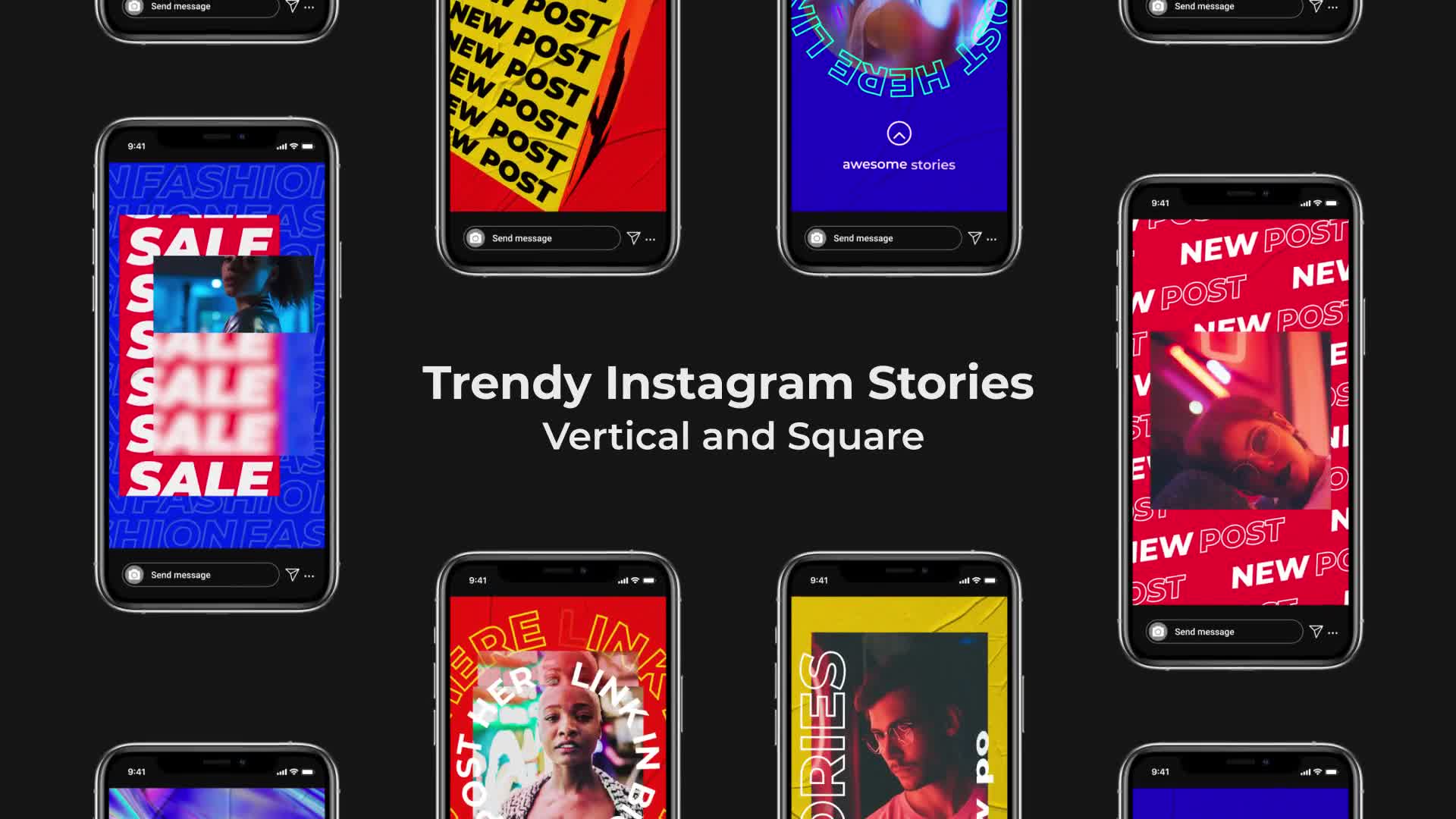 Trendy Instagram Stories | Vertical and Square Videohive 24900393 After Effects Image 1