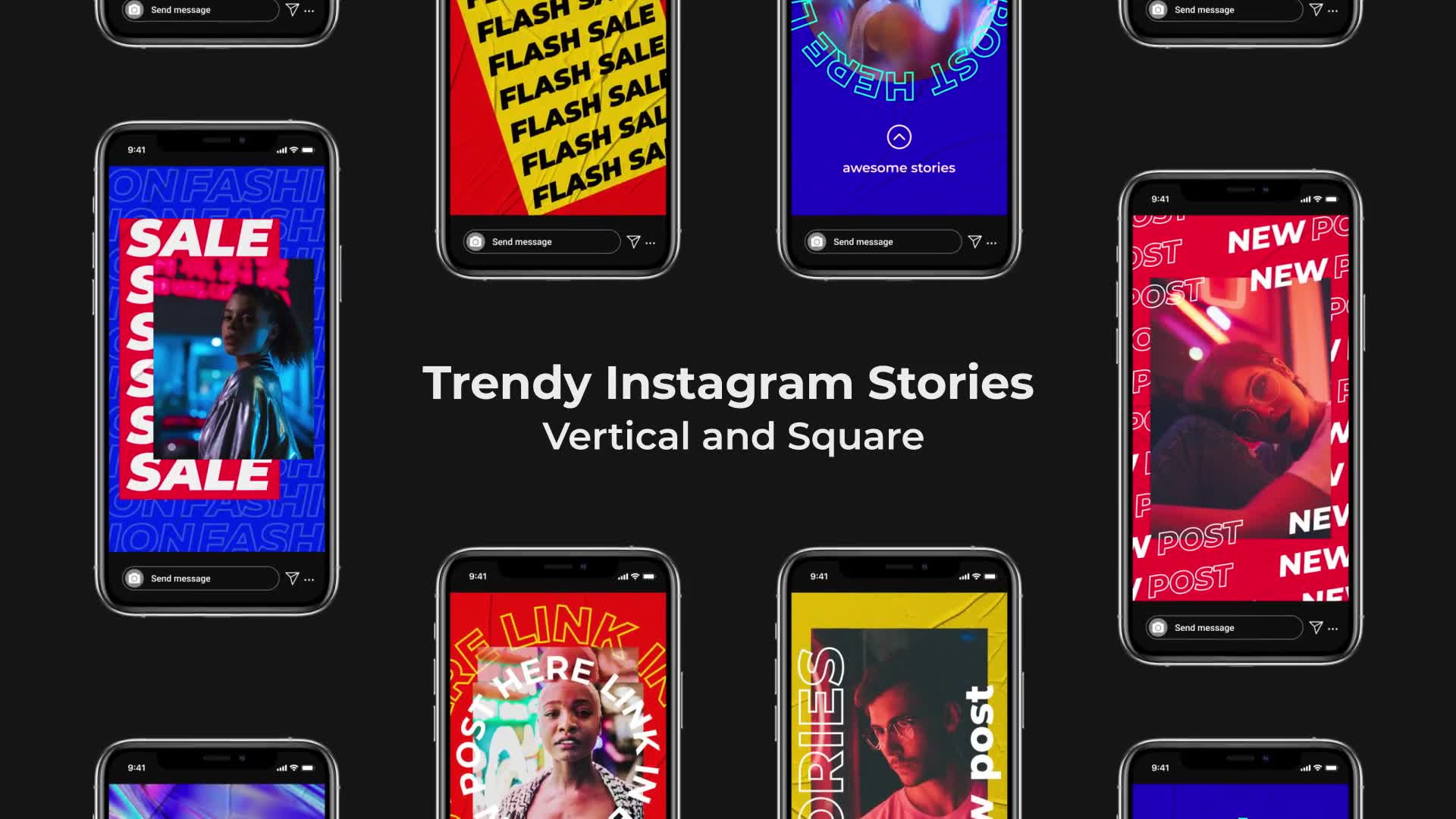 Trendy Instagram Stories | Vertical and Square Videohive 24900393 After Effects Image 2