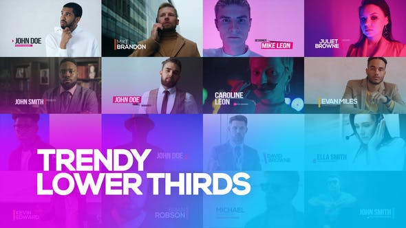Trendy Lower Thirds - Videohive Download 36091021