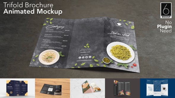 Trifold Brochure Animated Mockup Set - Videohive Download 31032511