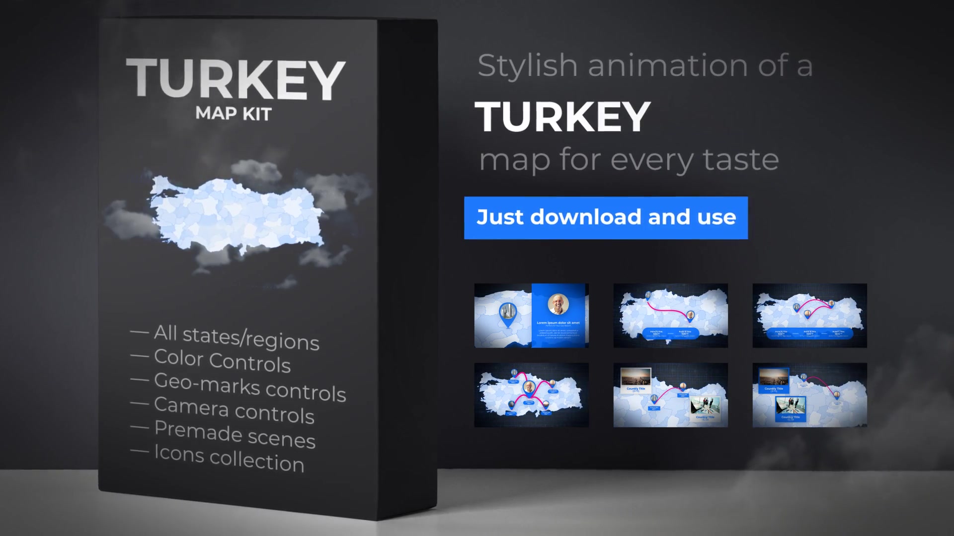 Turkey Map Republic of Turkey Map Kit Videohive 24591583 After Effects Image 11