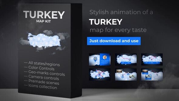 Turkey Map Republic of Turkey Map Kit - Videohive 24591583 Download