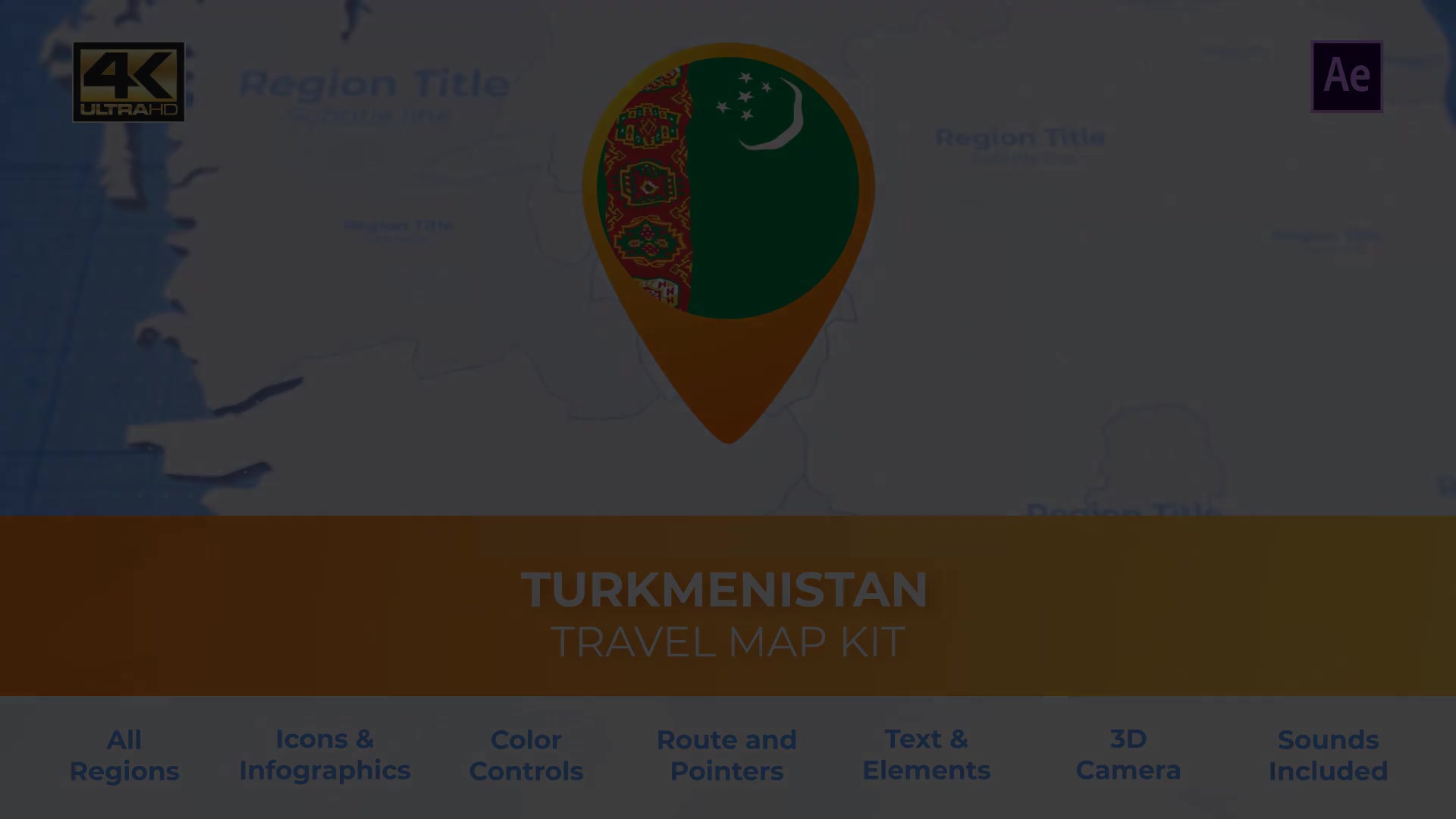 Turkmenistan Map Turkmenia Travel Map Videohive 30472536 After Effects Image 6