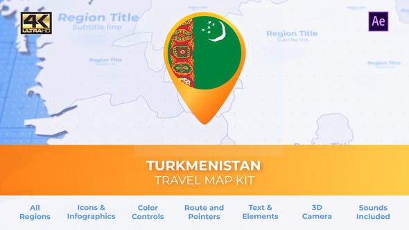 Turkmenistan Map Turkmenia Travel Map - Download 30472536 Videohive