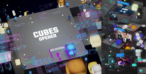 TV Broadcast Cubes Opener / Modern HUD and UI Intro / YouTube Technology Reviewers - Download Videohive 21381227