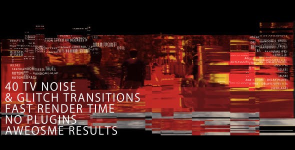 TV noise & Glitch Transitions - Videohive Download 19278797