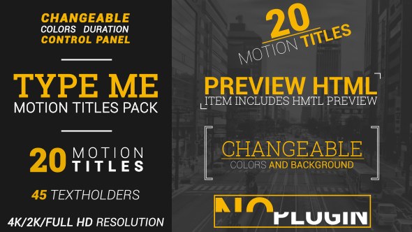 Type Me | Motion Titles Pack - Download Videohive 19342925